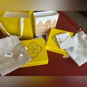 NWT Kendra Scott Gold Opal Set Bracelt Necklace NEW